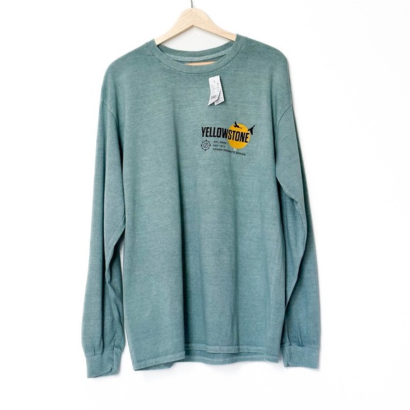 NWT Pacsun Yellowstone Long Sleeve T-Shirt Graphic Tee Green Teal — M - Picture 2 of 7